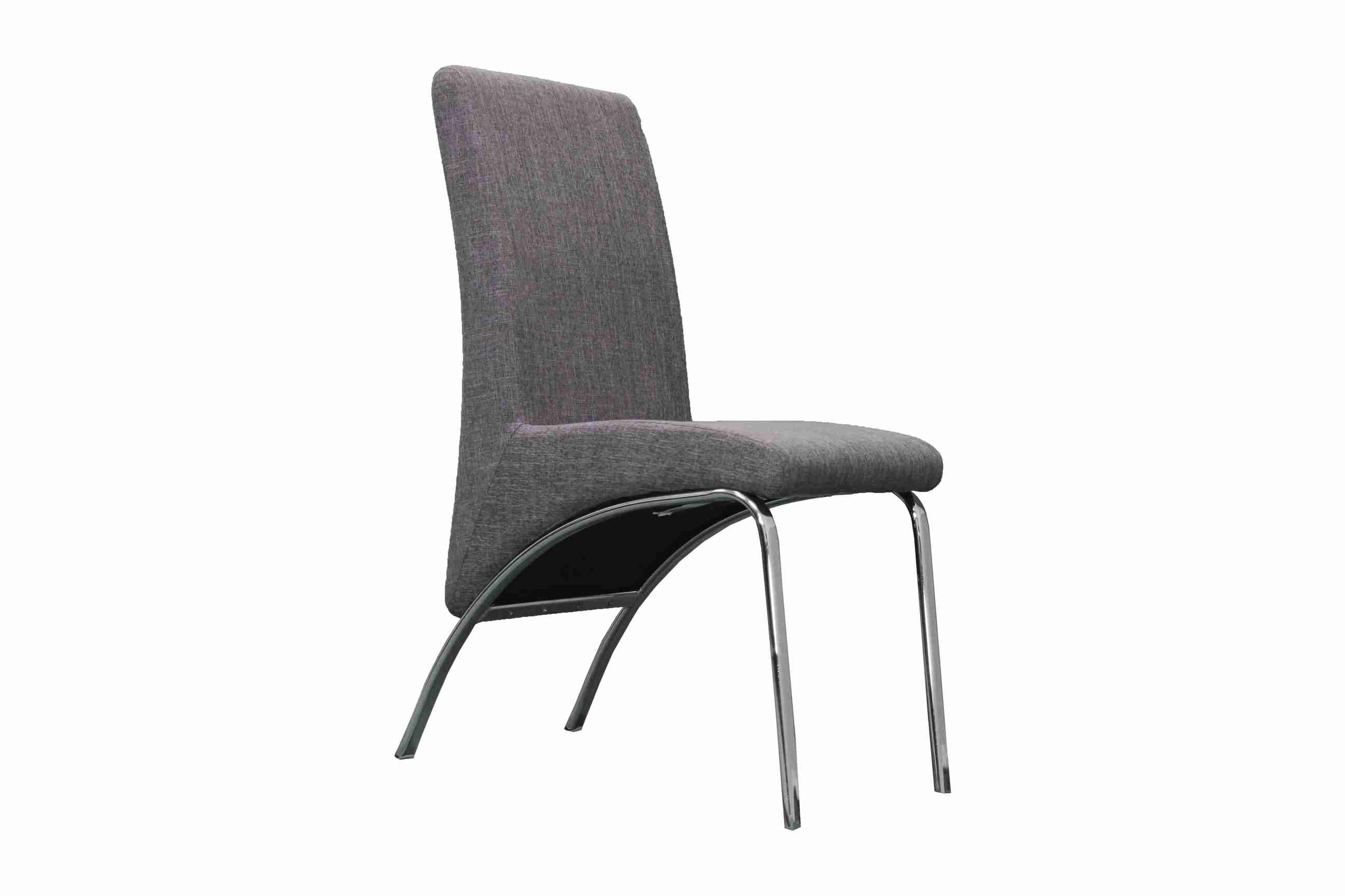 Side Chair Solid Linen Upholstered Chair in D. Gray (Set of 2) -UH-958-DARK GRAY