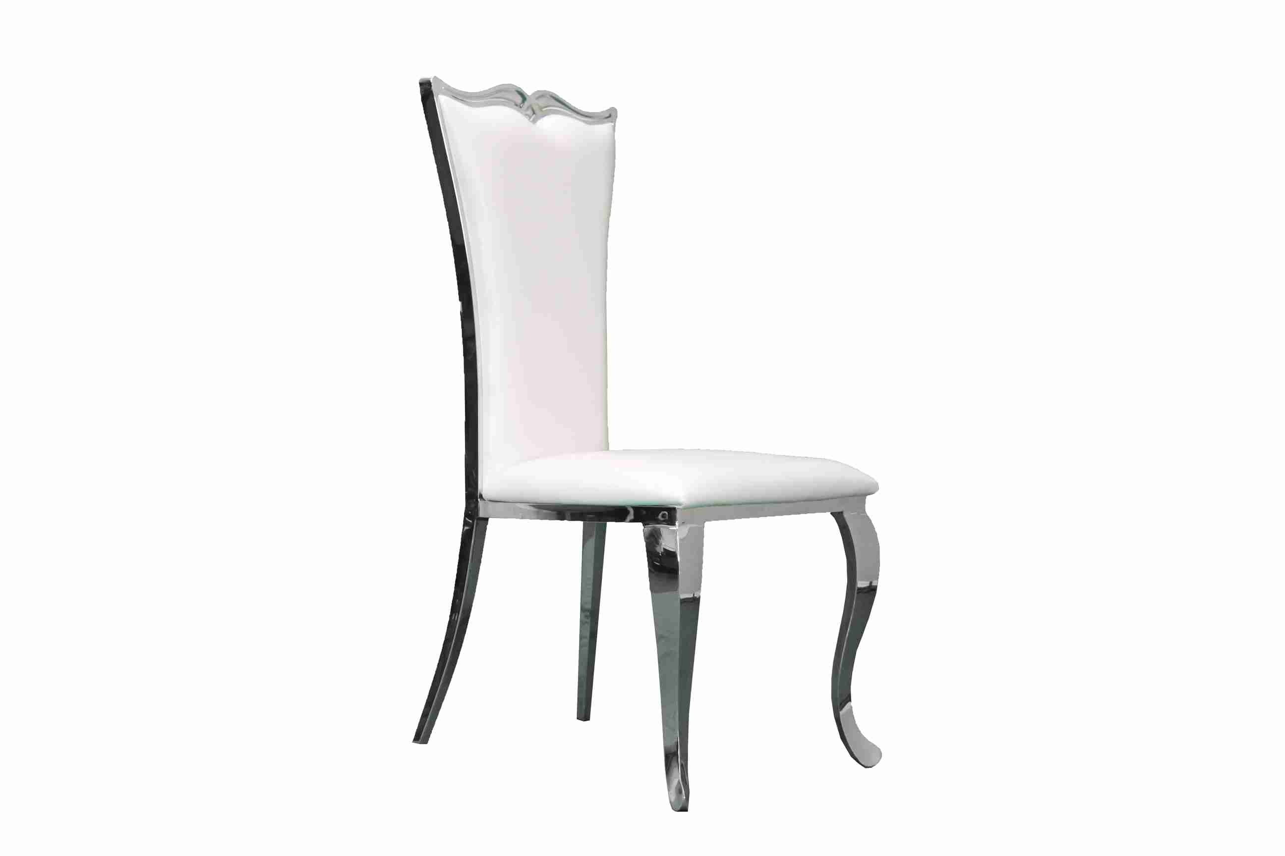 Side Chair PU Leather in Metallic White (Set of 2) -UH-981-WH  