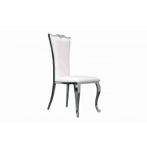Side Chair PU Leather in Metallic White (Set of 2) -UH-981-WH  