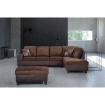 3-Piece Modern Right Microfiber / Faux Leather Sectional Set w/Storage Ottoman (Chocolate) UH-1001
