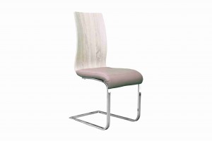 Side Chair Wooden/PVC Leather in Beige-Taupe & Tan  (Set of 2) - UH-977-BEIGE-TPE/TAN